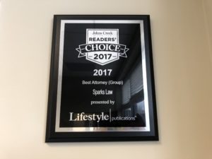 readers choice award for Sparks Law